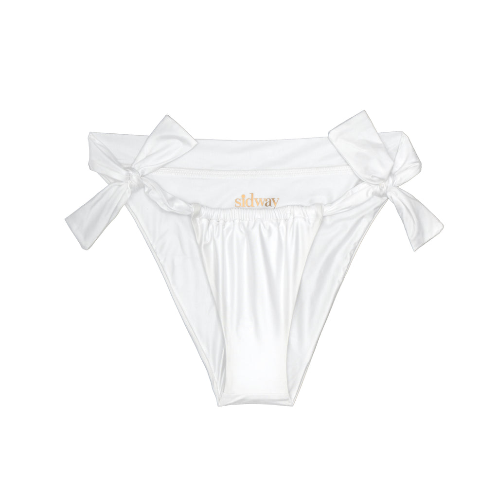 Vivian Tie Side Bikini Bottom - White Purity - Bridal Bikini