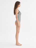 Striped Open-Back Tie One-Piece
