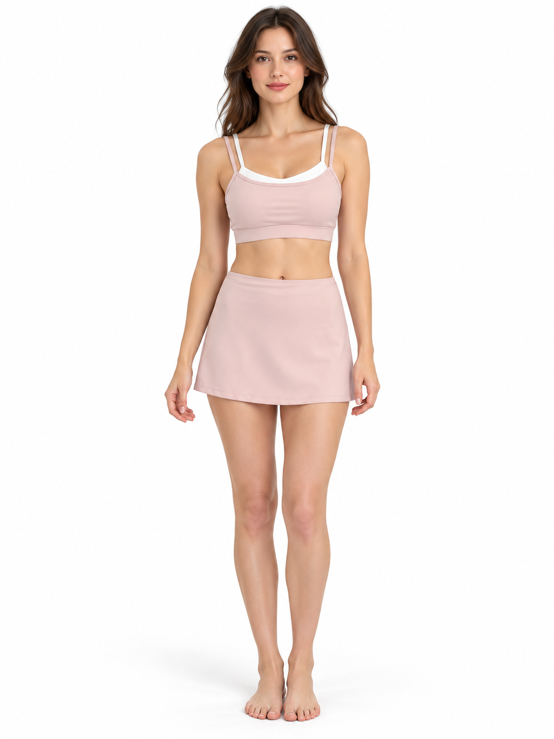 Layered-Look Three-Piece Bikini & Skirt Set