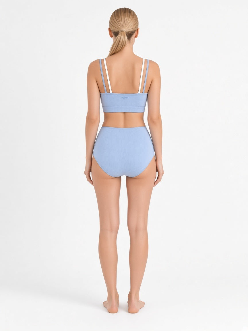 Layered-Look Three-Piece Bikini & Skirt Set