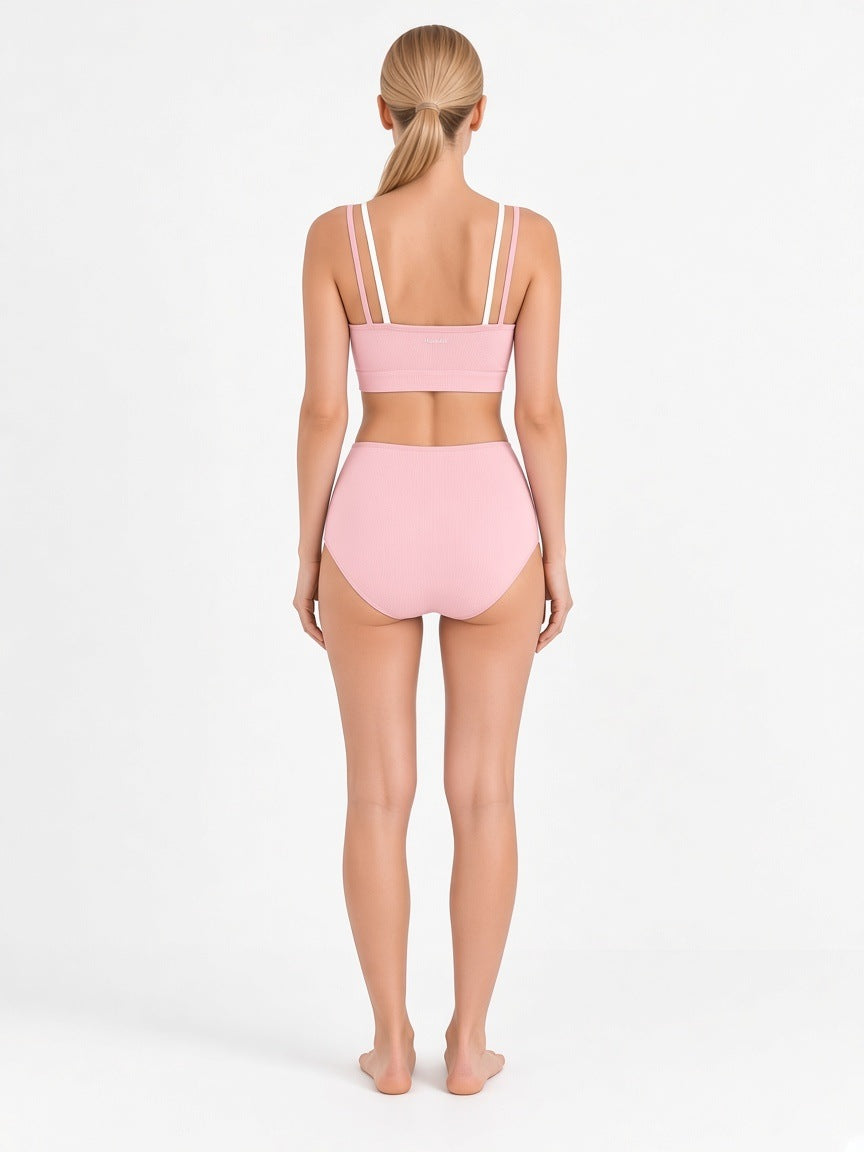 Layered-Look Three-Piece Bikini & Skirt Set