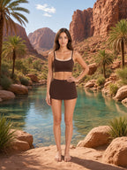 Layered-Look Three-Piece Bikini & Skirt Set