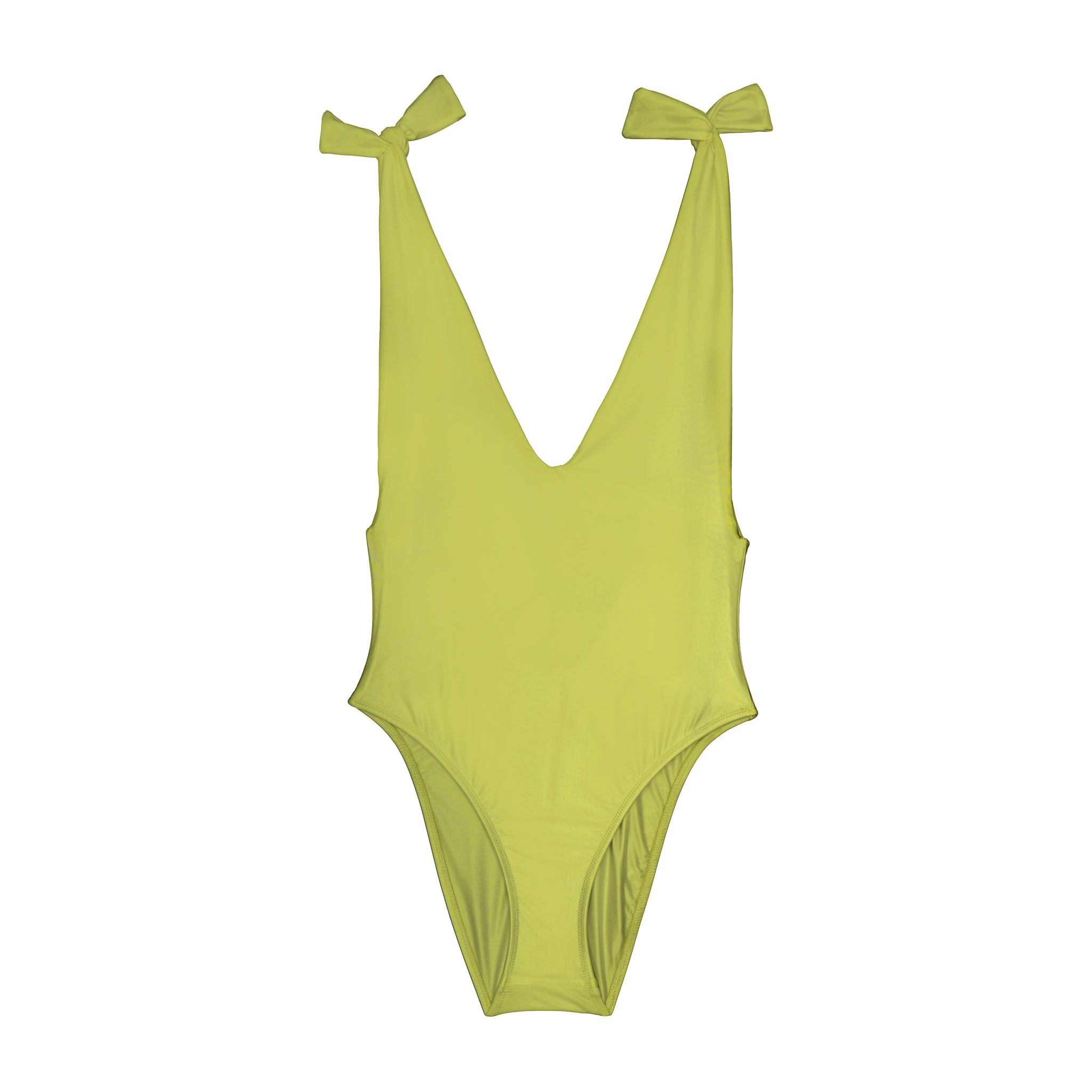 Lime Avocado One Piece Swimsuit Adjustable Low back Bikini 