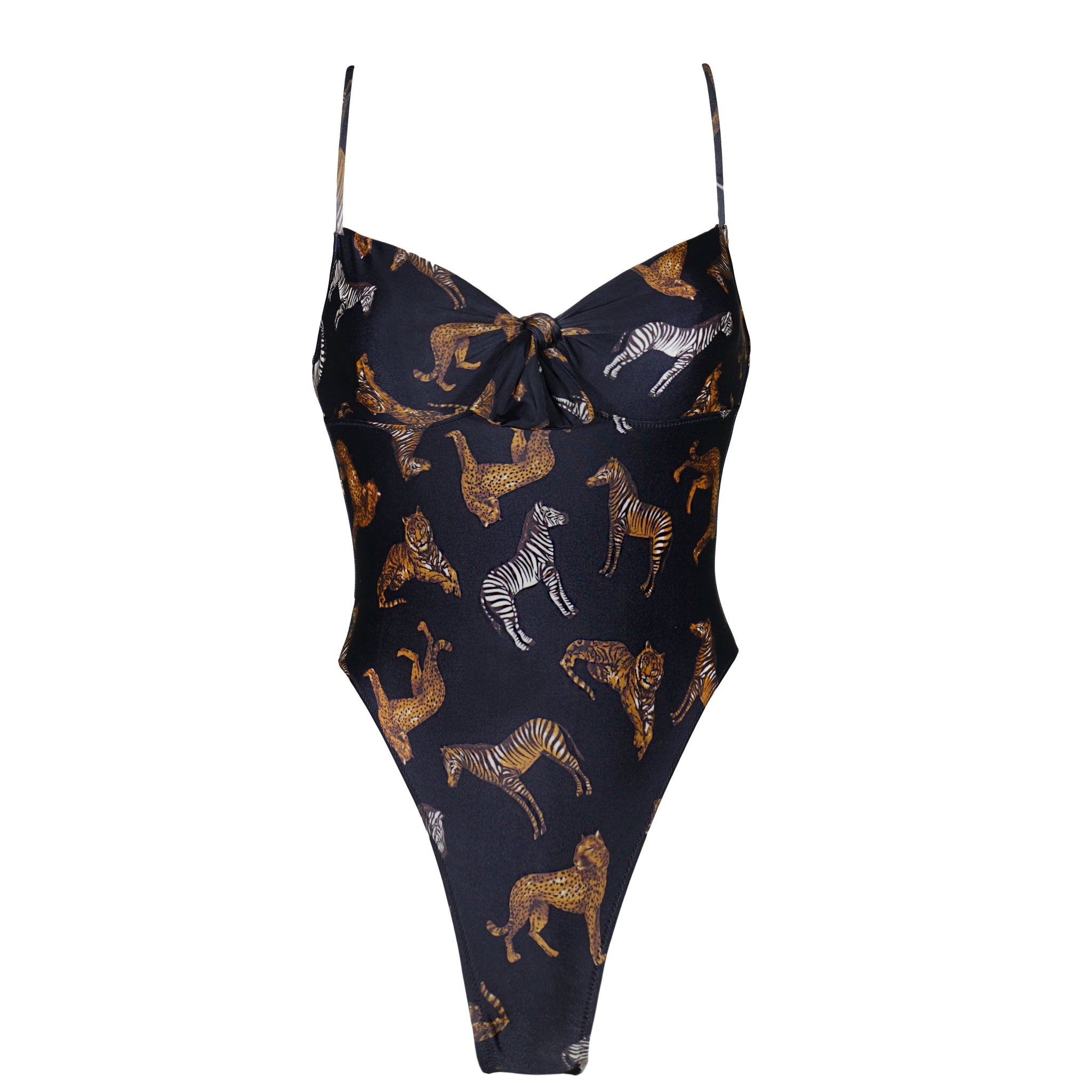 DIANA ZOO ANIMAL PRINT LOW BACK ONE PIECE SWIMSUIT